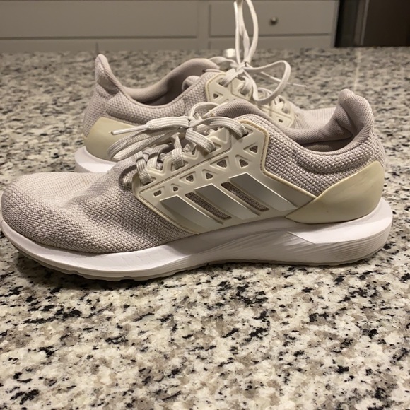Adidas Cloud Foam Silver-Gray-White Running Shoes - Picture 3 of 16